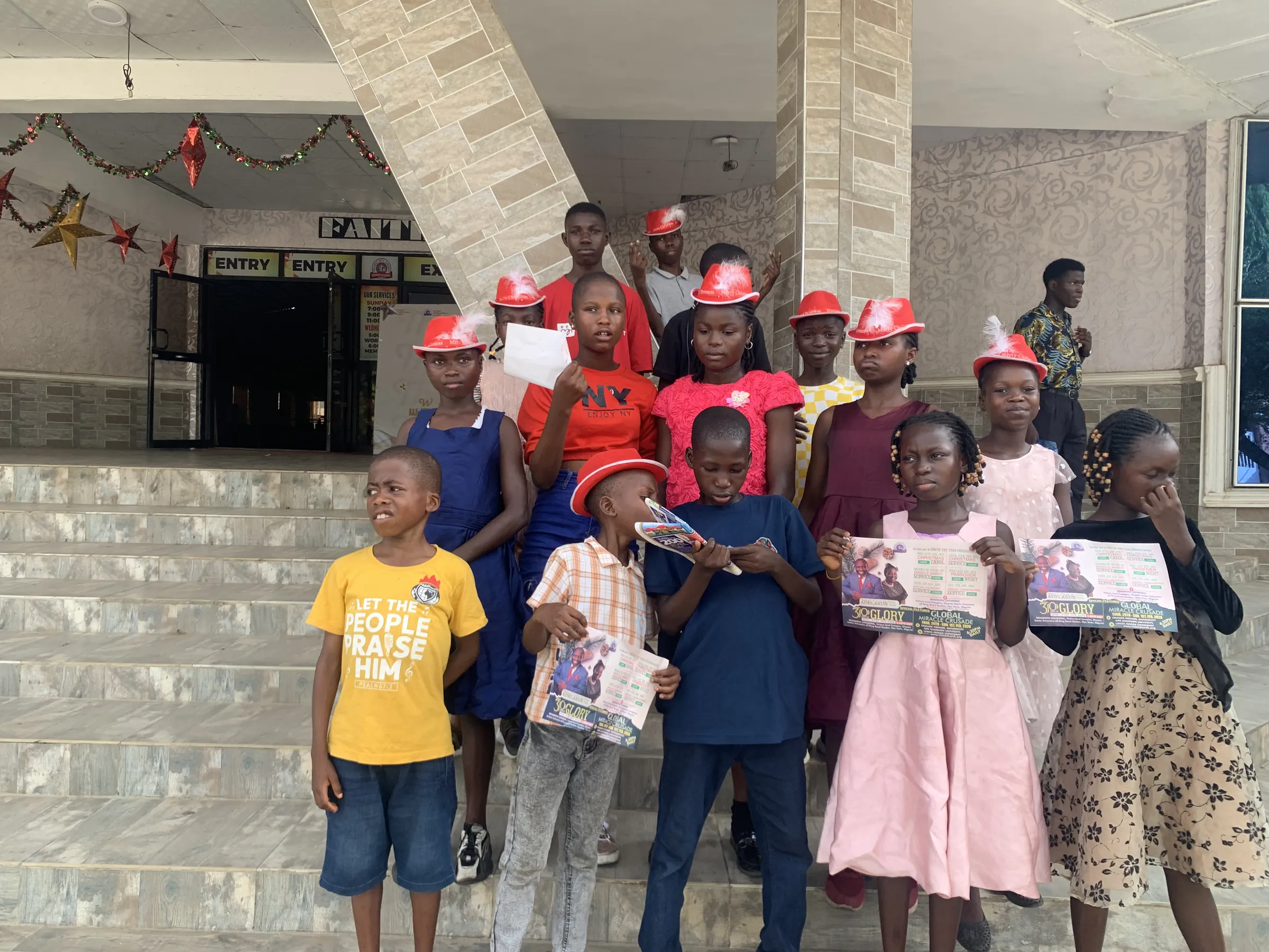 Our children on a visit to Rehoboth Cathedral, Oluyole